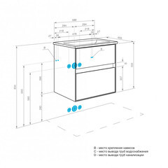 Тумба под раковину Aquaton Либерти 60 см подвесная дуб эльвезия (1A279401LYC70) - фото 2