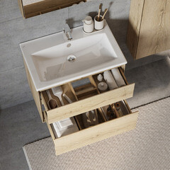 Тумба под раковину Aquaton Либерти 75 см подвесная дуб эльвезия (1A279501LYC70) - фото 3