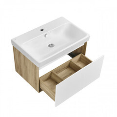 Тумба под раковину Aquaton Либерти 70 см подвесная дуб эльвезия/белый (1A279801LYC70) - фото 6