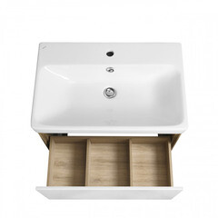 Тумба под раковину Aquaton Либерти 70 см подвесная дуб эльвезия/белый (1A279801LYC70) - фото 5