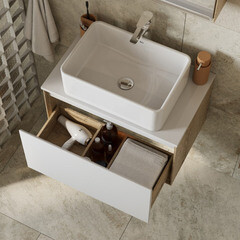 Столешница под раковину 70х44х1,6 см белая Aquaton Либерти (1A281203LY010) - фото 3