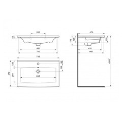 Раковина для тумбы Santek Элина 75 см (1WH501619) - фото 2