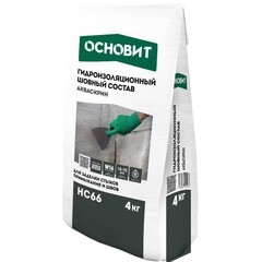 Изображение товара Гидроизоляция цементная Основит Акваскрин HC66 для швов и трещин 4 кг