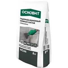 Изображение товара Гидроизоляция цементная Основит Акваскрин HC66 для швов и трещин 8 кг