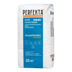 Изображение товара Клей для плитки/ керамогранита/ мозаики/ камня Perfekta Гранитфлекс эластичный серый класс C2 TE S1 25 кг