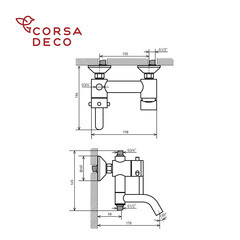 Душевая система Corsa Deco NX с верхним душем с лейкой с изливом сталь (SSFNX300SS) - фото 14