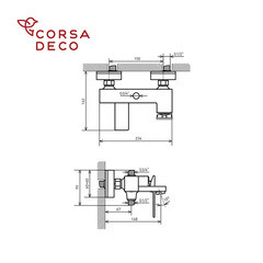 Душевая система Corsa Deco TX с верхним душем с лейкой с изливом черная (SSFTX250QB) - фото 13