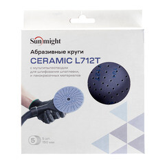 Диск шлифовальный Sunmight Ceramic d150 мм P500 на липучку пленочная основа (5 шт.) - фото 3