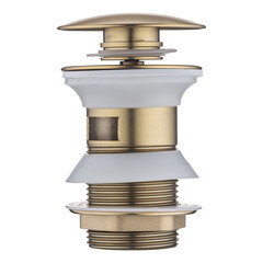 Донный клапан Swedbe клик-клак 1 1/4 с переливом золото (0005GO) - фото 1