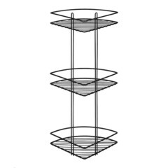 Полка для ванной Металаксон Drop угловая трехъярусная 200х200х630 мм металл черная (4893-3/ЧМПУО-3) - фото 3