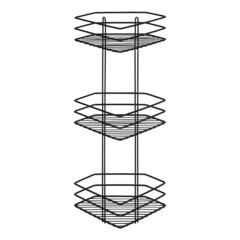 Полка для ванной Металаксон Drop угловая трехъярусная 200х200х660 мм металл черная (4895-3/ЧМПУТВ-3) - фото 3