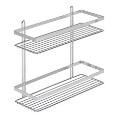 Изображение товара Полка для ванной Lider Drop двухъярусная 330х110х340 мм металл хром (4261)