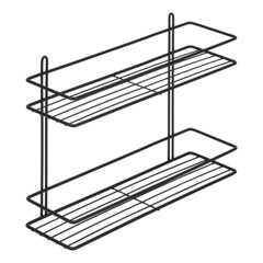 Изображение товара Полка для ванной Металаксон Drop двухъярусная 400х100х275 мм металл черная (4891-2/ЧМПП-2)