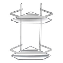 Изображение товара Полка для ванной Lider Drop угловая двухъярусная 200х200х340 мм металл хром (4241)