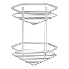 Полка для ванной Lider Drop угловая двухъярусная 200х200х340 мм металл хром (4241) - фото 3