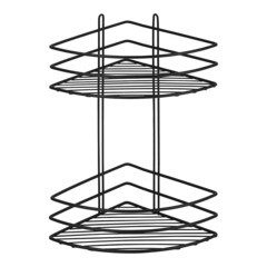 Полка для ванной Металаксон Drop угловая двухъярусная 200х200х380 мм металл черная (4894-2/ЧМПУОВ-2) - фото 1