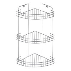 Изображение товара Полка для ванной Delphinium угловая трехъярусная 190х260х400 мм металл хром (101025)