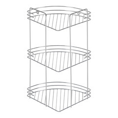 Полка для ванной Delphinium угловая трехъярусная 190х260х400 мм металл хром (101025) - фото 3