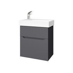 Изображение товара Комплект тумба с раковиной Raval Brik 55 см подвесная антрацит (Brk.01.55/P/A/RL)
