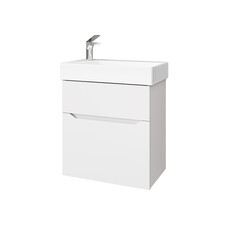 Комплект тумба с раковиной Raval Brik 55 см подвесная белая (Brk.01.55/P/W/RL)