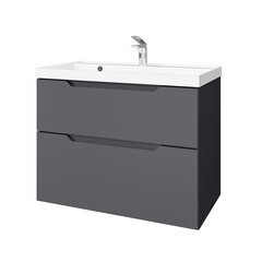 Изображение товара Комплект тумба с раковиной Raval Wector 80 см подвесная антрацит (Wct.01.80/P/A/MD)