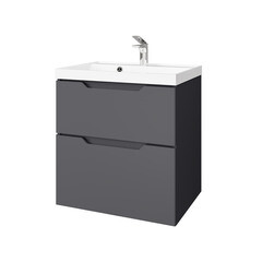 Изображение товара Комплект тумба с раковиной Raval Wector 60 см подвесная антрацит (Wct.01.60/P/A/MD)