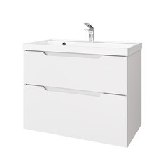 Комплект тумба с раковиной Raval Wector 45 см подвесная белая (Wct.01.80/P/W/MD) - фото 1