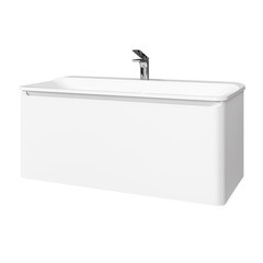 Изображение товара Комплект тумба с раковиной Raval Welto 100 см подвесная белая (Wel.01.100/P/W/RL)