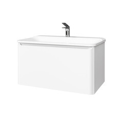 Изображение товара Комплект тумба с раковиной Raval Welto 80 см подвесная белая (Wel.01.80/P/W/RL)