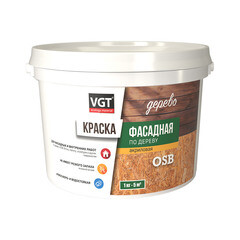 Изображение товара Краска фасадная по дереву ВГТ акриловая база А белая 7 кг