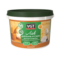 Изображение товара Лак ВГТ для бань и саун акриловый бесцветный 9 кг