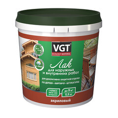 Лак акриловый для наружных работ ВГТ матовый бесцветный 0,9 кг
