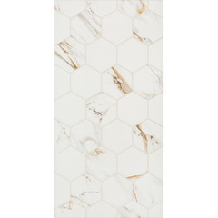 Плитка облицовочная Alma Ceramica Dublin белая геометрия 500x249x8,5 мм (11 шт.=1,37 кв.м) - фото 2