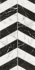 Плитка облицовочная Lavelly Eterno Motivo Accento черно-белая 598x298x8,5 мм (8 шт.=1,425 кв.м) - фото 1