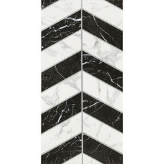 Плитка облицовочная Lavelly Eterno Motivo Accento черно-белая 598x298x8,5 мм (8 шт.=1,425 кв.м) - фото 2