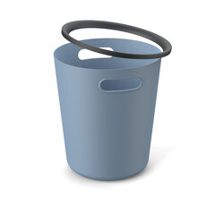 Ведро для мусора Ambient Folk 10 л пластик серо-голубое - фото 2