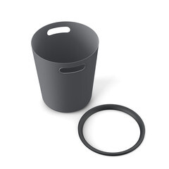 Ведро для мусора Ambient Folk 10 л пластик черный графит - фото 3