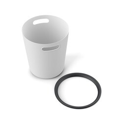 Ведро для мусора Ambient Folk 10 л пластик светло-серое - фото 4