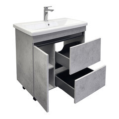 Тумба под раковину Comforty Варадеро 80 см напольная бетон светлый (00-00021230CF) - фото 19