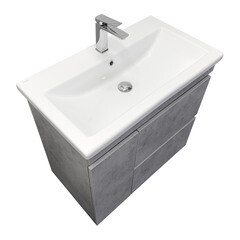 Тумба под раковину Comforty Варадеро 80 см напольная бетон светлый (00-00021230CF) - фото 18