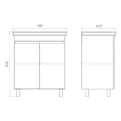 Тумба под раковину Comforty Варадеро 70 см напольная бетон светлый (00-00021238CF) - фото 10