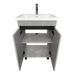 Тумба под раковину Comforty Варадеро 60 см напольная бетон светлый (00-00021234CF) - фото 17