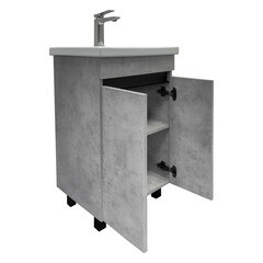 Тумба под раковину Comforty Варадеро 50 см напольная бетон светлый (00-00021603CF) - фото 18