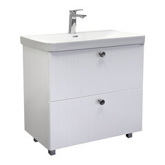 Комплект тумба с раковиной Comforty Сантьяго 80 см напольная ясень беленый (00-00021031CF) - фото 21