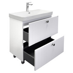 Комплект тумба с раковиной Comforty Сантьяго 80 см напольная ясень беленый (00-00021031CF) - фото 20