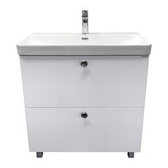 Комплект тумба с раковиной Comforty Сантьяго 80 см напольная ясень беленый (00-00021031CF) - фото 17