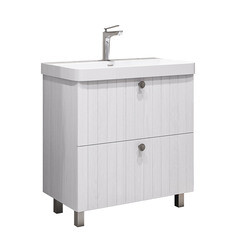 Изображение товара Комплект тумба с раковиной Comforty Сантьяго 80 см напольная ясень беленый (00-00021031CF)