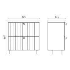 Комплект тумба с раковиной Comforty Сантьяго 80 см напольная ясень беленый (00-00021031CF) - фото 10