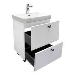 Комплект тумба с раковиной Comforty Сантьяго 60 см напольная ясень беленый (00-00021032CF) - фото 19