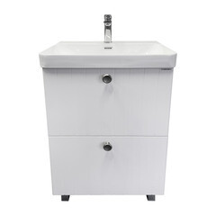 Комплект тумба с раковиной Comforty Сантьяго 60 см напольная ясень беленый (00-00021032CF) - фото 16